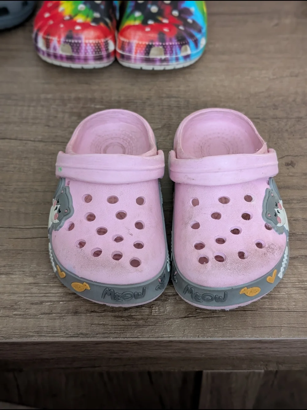 Kids Pink Cat Clog Sandals - Comfortable Slip-On